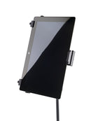K&M 19790 Tablet PC Stand Holder, Black, Height 128-232 mm, To Be Screwed on to 3/8" Threaded Bolts, Freely Rotates 90°, Plastic