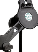 K&M 19790 Tablet PC Stand Holder, Black, Height 128-232 mm, To Be Screwed on to 3/8" Threaded Bolts, Freely Rotates 90°, Plastic