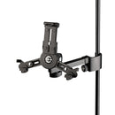 K&M 19796 Tablet PC Holder Clamp on, Black, Height 102-189 mm, To Be Attached to Tubes up to 30 mm Diameter, Plastic, Steel