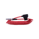 Blackhawk D-TAP to LEMO 2 Pin 0B Male Coiled Power Cable, 12 inch to 24 inch, Power Camera or Device from V-Mount or Gold Mount Battery, Red