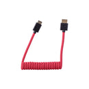 Blackhawk Mini HDMI to Full HDMI Coiled Cable, 12 inch to 24 inch, Mini HDMI Type-C Male to Full HDMI Type-A Male, 4K 60hz and 3D, Nylon Braided, Red