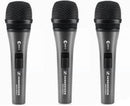 Handheld microphone set with (3) e 835-S (super-cardioid) dynamic microphones, including mic cables and a road case