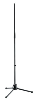 K&M 201/2 Microphone Stand, Black, 2-Piece Folding Design, Clutch, Height 890-1,590 mm, Zinc Die-Cast Base, Short-Legged Design, Steel