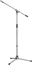 K&M 21060 Microphone Stand Soft-Touch, Gray, 2-Piece Folding Design, Clutch, Height 925-1,630 mm, Zinc Die-Cast Base, Gray Powder Coating, Steel