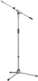 K&M 21080 Microphone Stand Soft-Touch, Gray, 2-Piece Folding Design, Clutch, Height 925-1,630 mm, Zinc Die-Cast Base, Gray Powder Coating, Steel