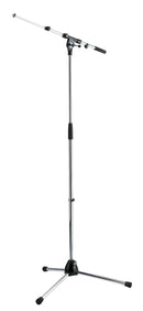 K&M 210/9 Microphone Stand, Chrome, 2-Piece Folding Design, Clutch, Height 900-1,605 mm, Stable and Sturdy, Zinc Die-Cast Base, Steel