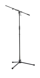 K&M 210/9 Microphone Stand, Black, 2-Piece Folding Design, Clutch, Height 900-1,605 mm, Stable and Sturdy, Zinc Die-Cast Base, Steel
