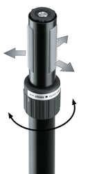 K&M 21360 Distance Rod Ring Lock, Black, Height 750 mm, Max Load 35 kg, Patented Expanding Mandrel System Ring Lock, Vibration-Free Connection Due to Moveable Plastic Splints, Steel