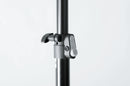 K&M 21435 Speaker Stand, Black, 2-Piece Folding Design, Locking Screw with Push-Button System, Height 1,440-2,230 mm, Patented Gradual Height Adjustment System, Integrated Shock Absorber, Steel