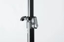 K&M 21436 Speaker Stand, Black, 2-Piece Folding Design, Locking Screw with Push-Button System, Height 1,440-2,230 mm, Lightweight Stand, Patented Gradual Height Adjustment System, Aluminum