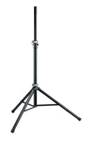 K&M 21450 Speaker Stand, Black, 2-Piece Folding Design, Clamping Lever and Safety Pin, Height 1,270-1,930 mm, Easy-To-Use Clamping Levers, Adapter Sleeve 21326 Included, Aluminum