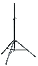 K&M 214/6 Speaker Stand, Black, 2-Piece Folding Design, Spring-Loaded Bolt and Locking Screw, Height 1,375-2,185 mm, Lightweight Stand, Steel Extension Tube, Aluminum