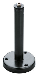 K&M 221 a A Table Flange, Black, Height 150 mm, Threaded Bolt with Cable Entry Hole, Steel