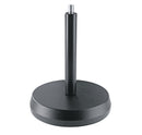 K&M 232 Table Microphone Stand, Black, Height 170 mm, Anti-Vibration Rubber Insert for Noise Filtration, Screw in Threaded Bolt, Steel