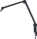 K&M 23868 Microphone Desk Arm, Black, Length 430-805 mm, Max Load 1 kg, Integrated Cable Routing Possible, Table Flange Included in Delivery, Aluminum