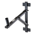 K&M 24110 Speaker Wall Mount, Black, Max Load 50 kg, Patented Straddling Bearing-Anchors, Guarantee Effective Clamping of Speaker in Any Position, Steel