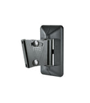K&M 24472 Speaker Wall Mount Package, Black, Max Load 15 kg, Easy Mounting by Convenient Hooking in and Screw Locking, Swivelling and Tiltable, Steel