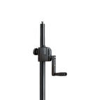 K&M 24615 Lighting/Speaker Stand, Black, 2-Piece Folding Design, Hand Crank with Push-Button System and Locking Screw, Height 1,755-3,000 mm, Steel Extension Tube, Aluminum