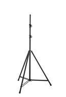 K&M 24640 Lighting Stand, Black, 3-Piece Folding Design, Non-Scratching Locking Screws, Height 1,590-4,025 mm, Adjustable up to 4 m, Additional Safety Rings, Steel