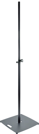 K&M 24651 Lighting/Speaker Stand Pro, Black, 2-Piece Folding Design, Spring-Loaded Bolt and Locking Screw, Height 1,420-2,420 mm, Integrated Shock Absorber, Gradual Height Adjustment System, Steel