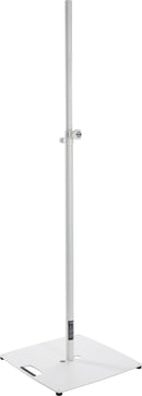 K&M 24651 Lighting/Speaker Stand Pro, Pure White, 2-Piece Folding Design, Spring-Loaded Bolt and Locking Screw, Height 1,420-2,420 mm, Integrated Shock Absorber, Gradual Height Adjustment System