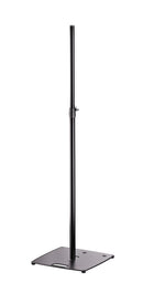 K&M 24653 Lighting/Speaker Stand, Black, 2-Piece Folding Design, Locking Screw and Safety Hook, Height 1,420-2,420 mm, Integrated Shock Absorber, Steel
