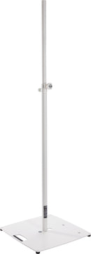 K&M 24654 Lighting/Speaker Stand Pro, Pure White, 2-Piece Folding Design, Spring-Loaded Bolt and Locking Screw, Height 1,420-2,420 mm, Integrated Shock Absorber, Steel
