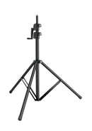 K&M 24730 Wind-Up Stand 3000, Black, 3-Piece Folding Design, Hand Crank with Push-Button System and Locking Screw, Height 1,405-3,000 mm, Steel Extension Tubes, Aluminum