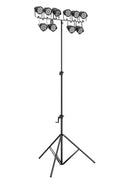 K&M 24740 Wind-Up Stand 4000, Black, 3-Piece Folding Design, Hand Crank with Push-Button System and Locking Screw, Height 1,715-4,000 mm, Steel Extension Tubes, Aluminum
