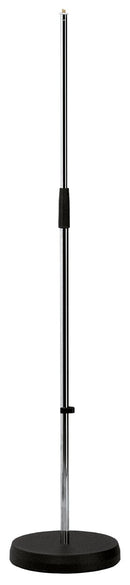K&M 260 Microphone Stand, Chrome, 2-Piece Folding Design, Clutch, Height 870-1,565 mm, Anti-Vibration Rubber Insert for Noise Filtration, Steel
