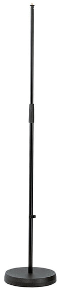 K&M 260 Microphone Stand, Black, 2-Piece Folding Design, Clutch, Height 870-1,565 mm, Anti-Vibration Rubber Insert for Noise Filtration, Steel