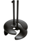 K&M 26075 Stackable One-Hand Microphone Stand, Black, 2-Piece Folding Design, Soft-Touch One-Hand Clutch, Height 1,060-1,790 mm, Cast-Iron Base, Rod Combination Made from Aluminum