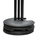 K&M 26075 Stackable One-Hand Microphone Stand, Black, 2-Piece Folding Design, Soft-Touch One-Hand Clutch, Height 1,060-1,790 mm, Cast-Iron Base, Rod Combination Made from Aluminum