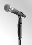 K&M 26200 One-Hand Microphone Stand Elegance, Black, 2-Piece Folding Design, One-Hand Clutch, Height 1,055-1,735 mm, Knurled Screw Is Impossible to Lose, Silent and Smooth Height Adjustment