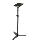 K&M 26754 Monitor Stand Tiltable Bearing Plate, Black, 2-Piece Folding Design, 10 Different Positions, Height 800-1,300 mm, Max Load 35 kg, With Tiltable Tray, Additional Stop Angle, Steel