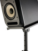 K&M 26754 Monitor Stand Tiltable Bearing Plate, Black, 2-Piece Folding Design, 10 Different Positions, Height 800-1,300 mm, Max Load 35 kg, With Tiltable Tray, Additional Stop Angle, Steel
