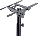 K&M 26787 Confidence Monitor Stand, Structured Black, 2-Piece Folding Design, Spring-Loaded Clamping Knob, Height 572-822 mm, Max Load 100 kg, Large Castors (Diameter 75 mm) and Integrated Brake