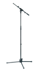 K&M 27195 Microphone Stand, Black, 2-Piece Folding Design, Clutch, Height 900-1,600 mm, Plastic Base, Steel