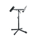 K&M 28075 Mixer Stand, Black, Spring-Loaded Clamping Knob, Height 700-1,050 mm, Max Load 35 kg, Additional Levelling Screw for Uneven Surfaces, Steel
