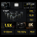 DZOFILM Vespid Prime 5-lens Kit- 12/25/35/50/75mm with case (PL+EF), Vista Vision Full-Frame Coverage, Interchangeable PL and EF Mount, 46.5mm Image Circle, Manual Focus and Iris, M77 Front Filter