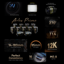 DZOFILM Arles 135mm FF/VV Prime Cine Lens (PL mount,feet), Vista Vision Full-Frame High-Speed Prime, PL and EF Mount, T1.4 Fast Aperture, 16-Blade Iris, M86 Front Filter