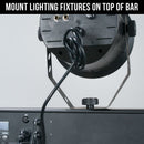 Eliminator Dotz TPar Sys Plus, Portable Par Lighting System, Includes 4 x 30 Watt COB RGB LEDs, Tripod Stand, Foot Controller, RF Remote, and Travel Bag