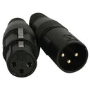 Accu-Cable ACXLR3PSET, 3-Pin, 1 Male & Female XLR Connectors
