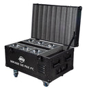ADJ Mirage Q6 Pak, Pack Includes Six IP65 Battery Powered Chrome Fixtures, 4 x 10 Watt RGBA LEDs, 11 Degree Beam Angle, Long Life Battery, Wifly DMX Wireless, Includes Road Case with on Board Charging System, Safety Alarm System