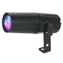 ADJ Pinspot LED Quad DMX, High Powered DMX Pin Spot, 8 Watt Quad Color RGBW LED 15 Degree Beam Angle