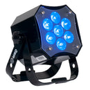 ADJ MOD STQ, MOD Par, 7 x 8 Watt RGBW LEDs, 17 Degrees, Includes Three Frost Filters 20, 40, and 60 Degrees, 3 and 5 Pin DMX, PowerCon In and Out