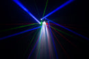 Eliminator Lighting CenterDroid, Multi-Effect Light with 10 x 15W RGBW 4-in-1 LEDs, 100mW Red and 50mW Green Lasers, Tilting Arms, Rotating Optics, 22 DMX Channels