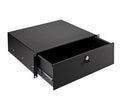 K&M 49123 Rackmount Storage, Black, With Keylock, Heavy-Duty Slides, Steel