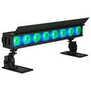 ADJ ElectraPix Bar 8, IP65 1/2 Meter Bar, Battery Powered, 8 x 20 Watt HEX LED Rgbaluv Individual Pixel Control, Backround RGB LEDs, Aria X2 Wireles, 20 Degree Diffusion Filter, L Track System
