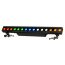 ADJ 15 Hex Bar IP, 15 Hex LED Linear Bar, IP65 Rated, 15 x 12 Watt HEX RGBWA+UV LEDs, 5 Zone Controlled Sections, 25 Degree Beam Angle, 35 Degree Lens Diffuser Included